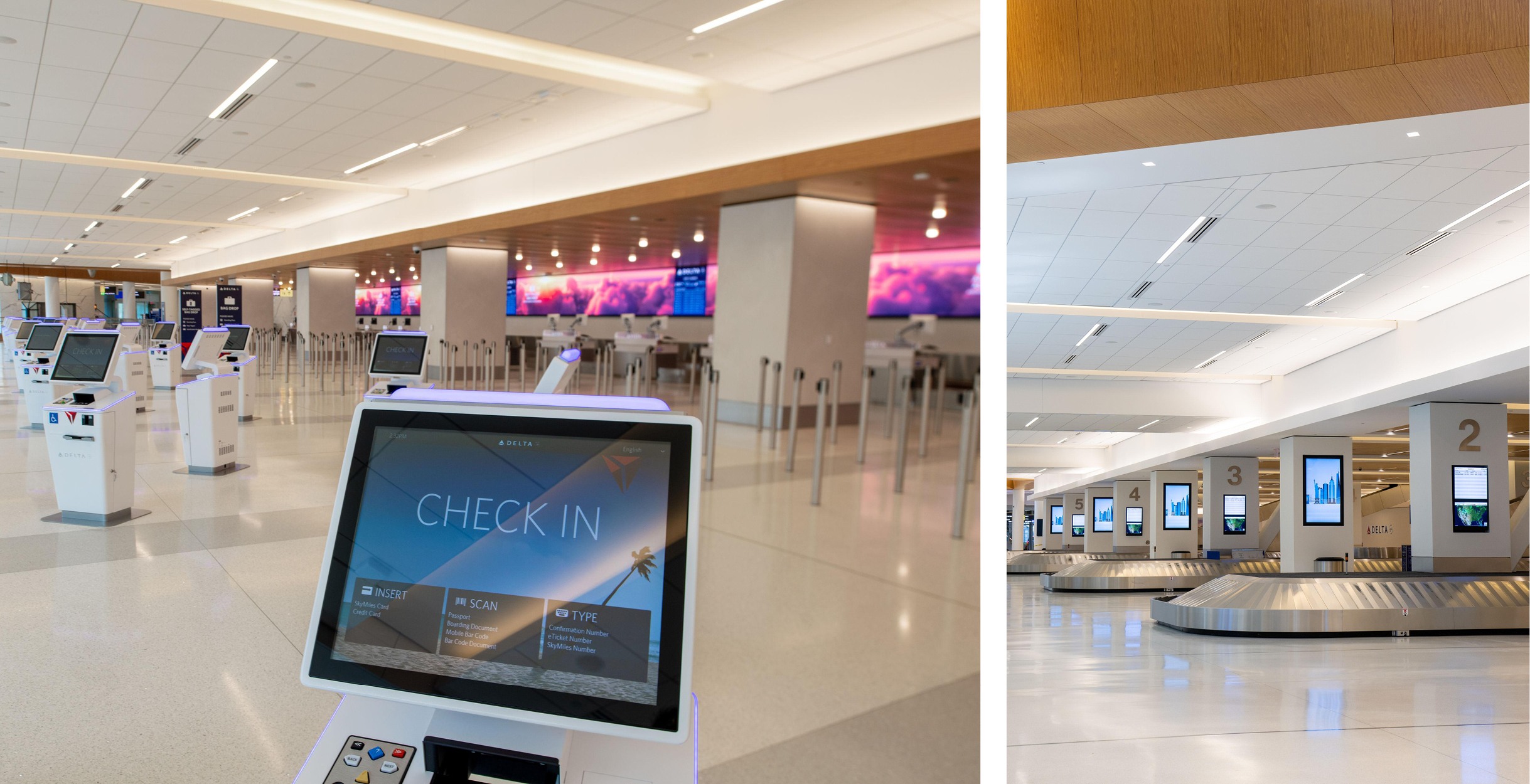 Check-in terminals & baggage pick up