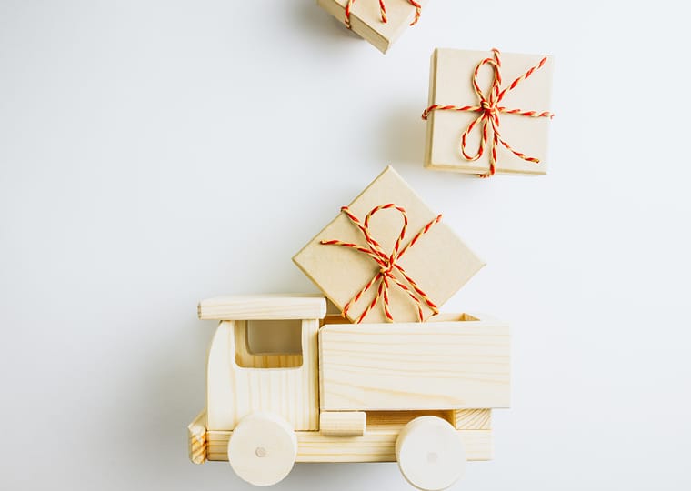 Wooden toy truck