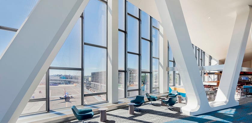 View from the concourse at Terminal B