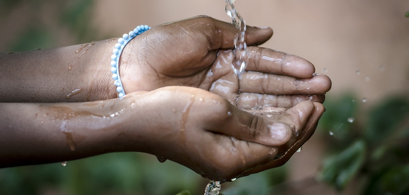 Water in hands