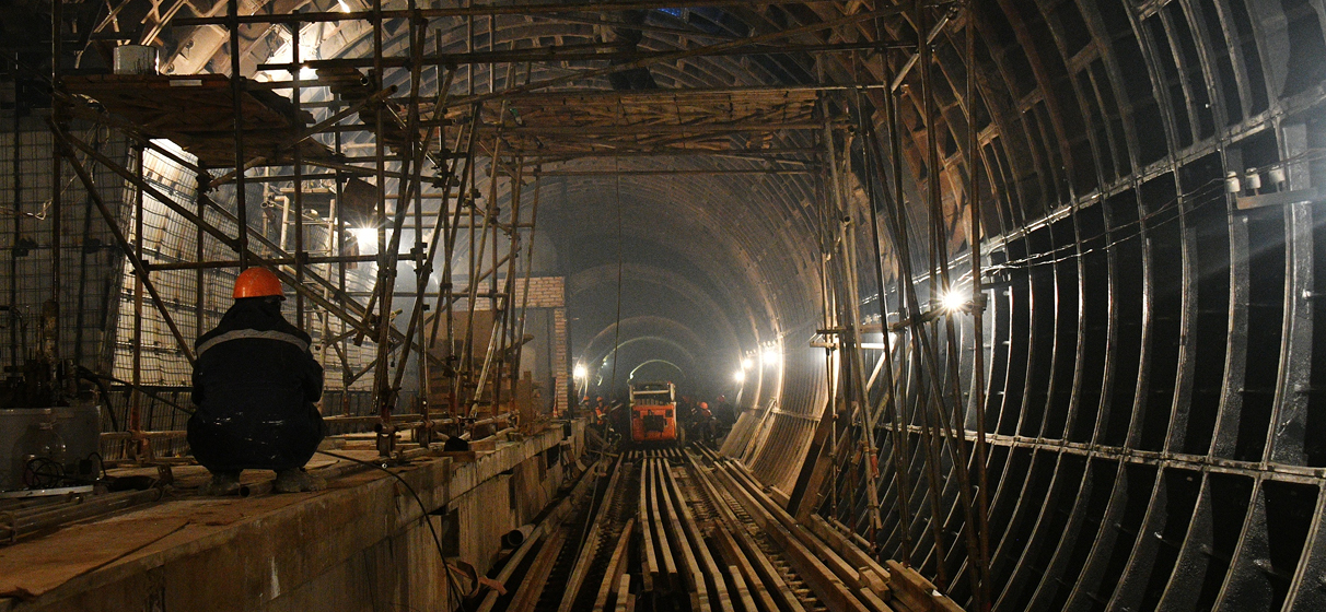 Construction on a subway tunnel