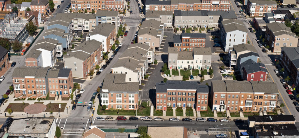 Flag House Courts aerial view