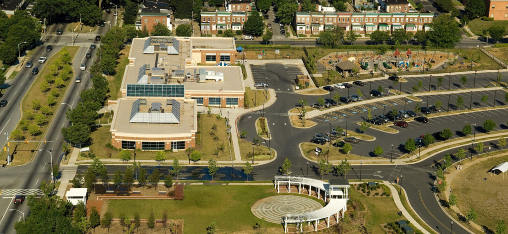 Aerial view of Stadium Place