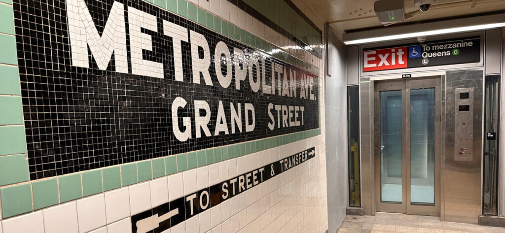 The new elevator at the Metropolitan Avenue station.