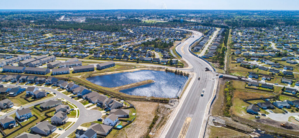 Aerial view of Military Cutoff Road