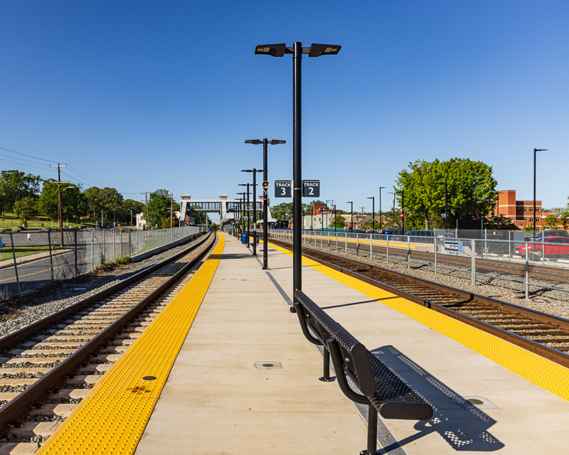 The train platforms at the new Quantico Station.