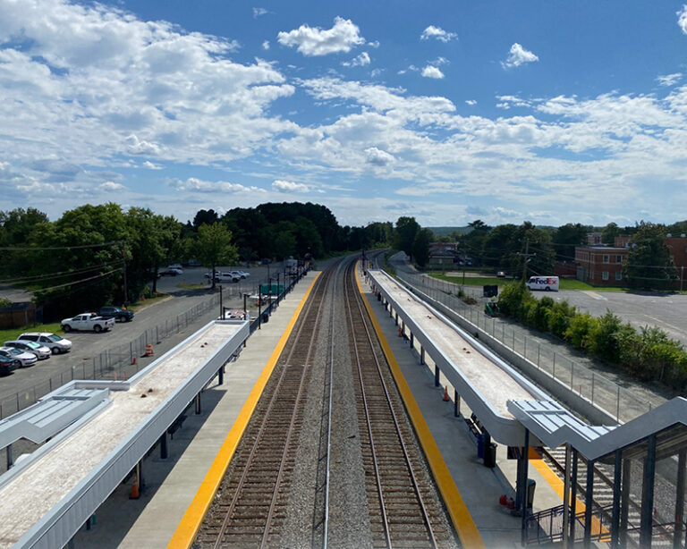 The platforms at VRE Quantico Station