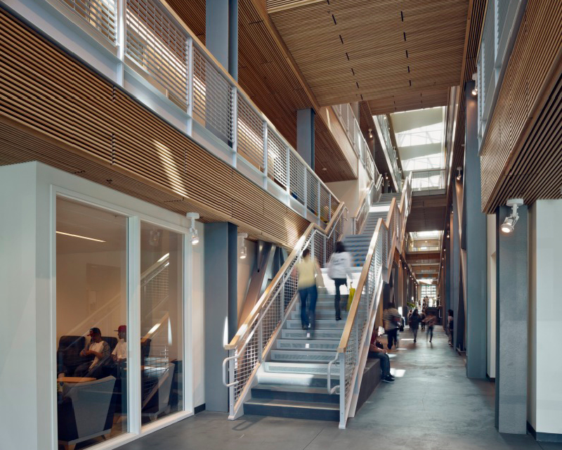 Interior of the Academic Joint-Use Building at City College San Francisco