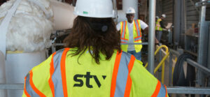STV staff visit a construction site.