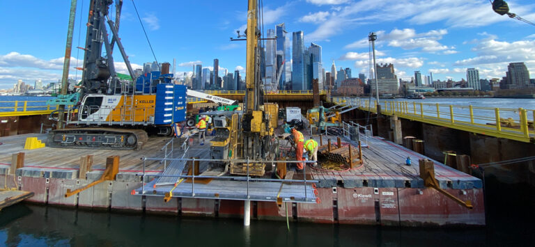 Workers on site at the Hudson River Ground Stabilization project.