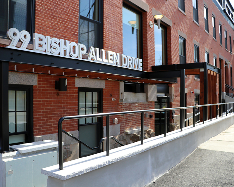 Entrance to 99 Bishop Allen Drive