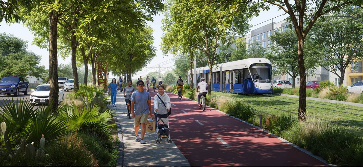 Rendering of an Austin Light Rail station.