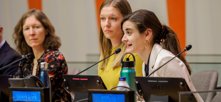 STV’s Lauren Alger participates in the Carbon-Free Cities conference at the United Nations Headquarters in October 2024.