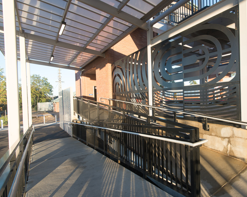 Accessible ramps leading to the platform.