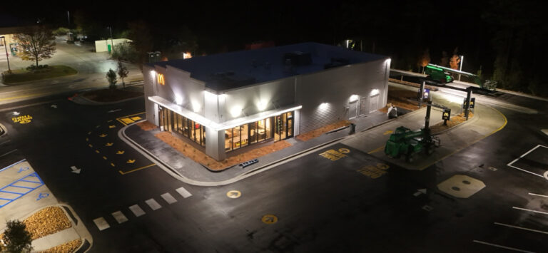 Aerial view of the new McDonald’s restaurant in Santa Rosa Beach, FL, located along U.S. Route 98.