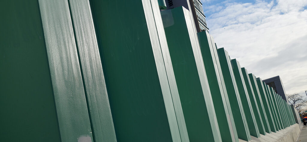 The floodwall at Metropolitan Hospital