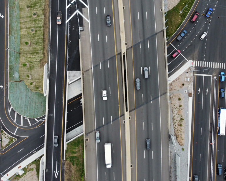 Birds-eye-view of Interchange 33 on I-95