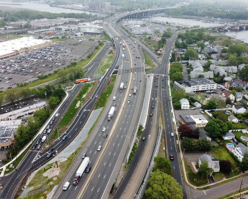 Aerial view of Interchange 33 on I-95