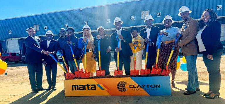 Officials gather for groundbreaking outside of project site in Clayton County, GA