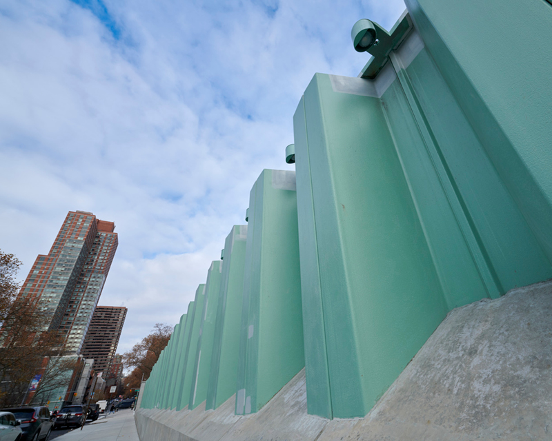 The new flood wall at Metropolitan Hospital