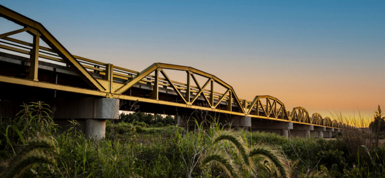 U.S. 281/Route 66 Bridgeport Bridge at sunset.