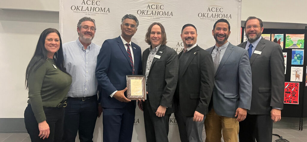 STV team members accept the ACEC Oklahoma award.