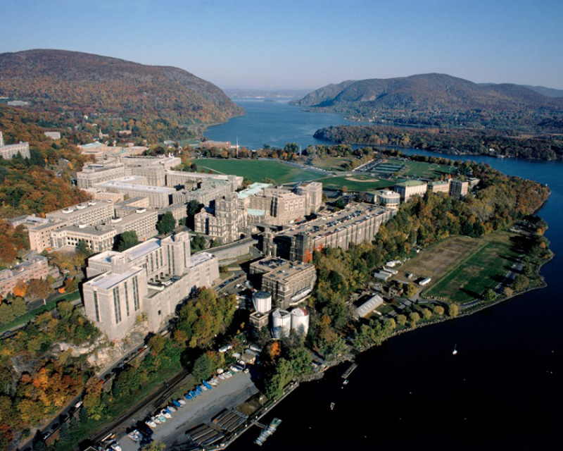 Hero: Aerial view of U.S. Military Academy including Bartlett Hall Science Building