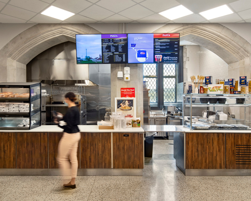 The dining hall of Grant Hall at the U.S. Military Academy a West Point.