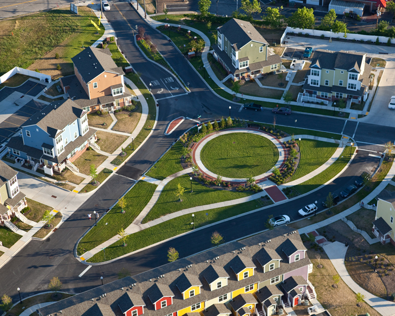 Aerial view of Habitat for Humanity's Orchard Ridge development.