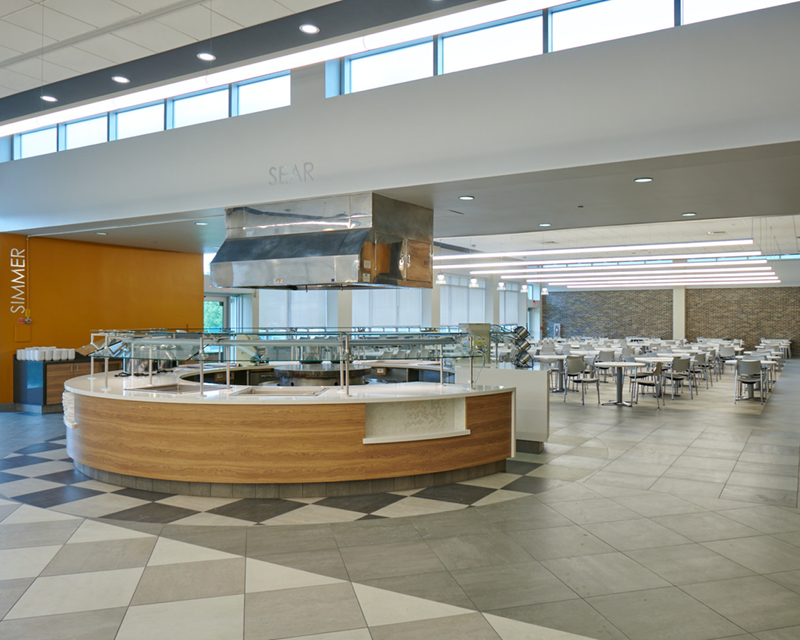 Interior views of Kutztown University's South Dining Hall