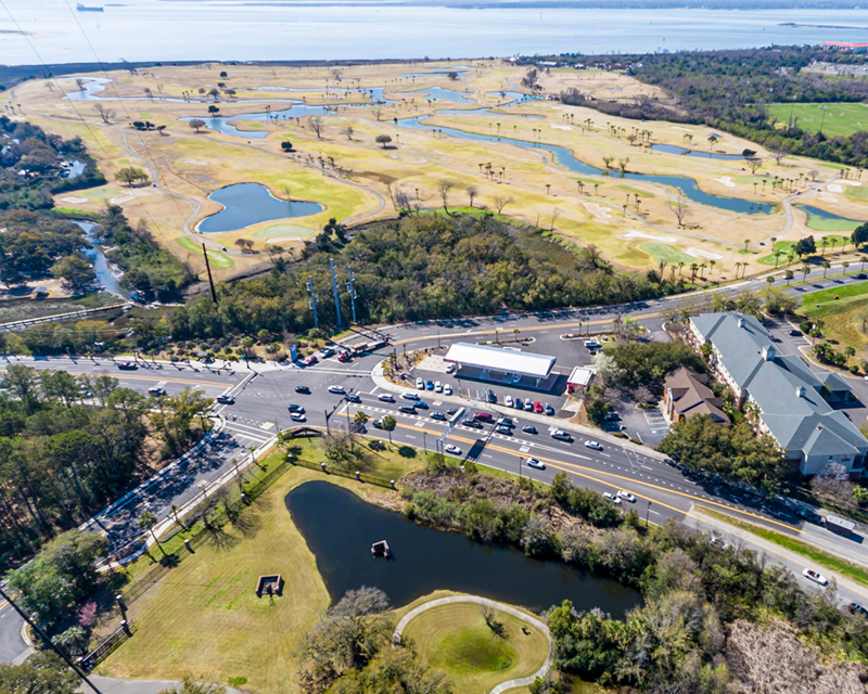 Aerial view of Patriots Point Gateway Intersection