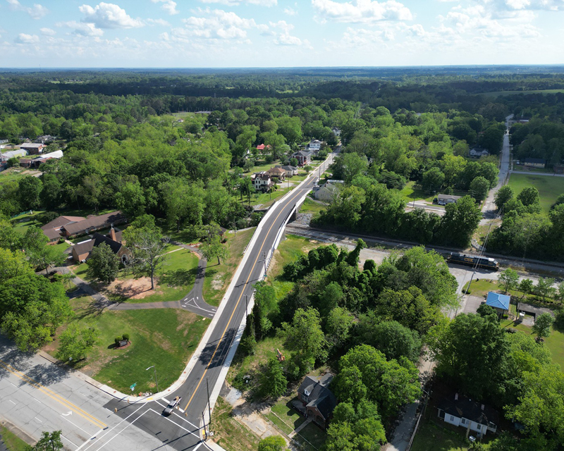 Aerial view of the Boundary Street Bridge