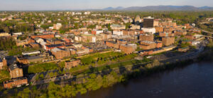 Aerial view of Lynchburg, VA.