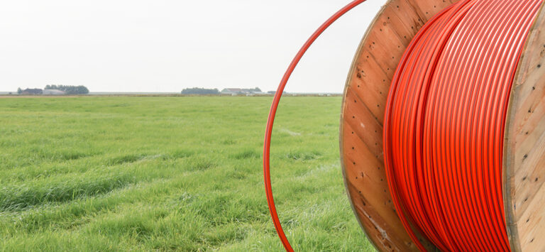 Broadband cable in a rural field