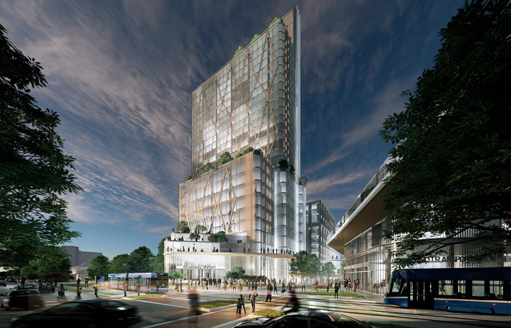 Rendering of Beacon Tower, which will serve as the anchor to the transit-oriented development in Camden, NJ