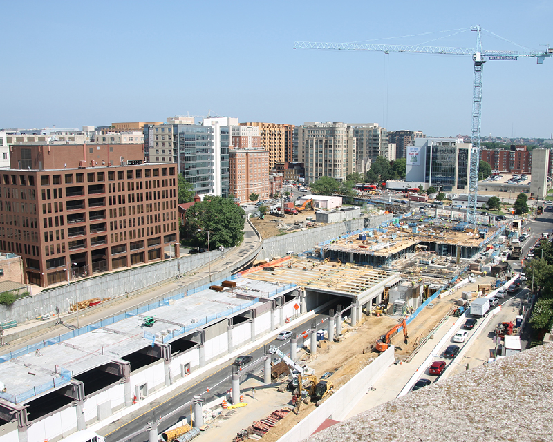 A new deck over I-395 in Washington, D.C., under construction.