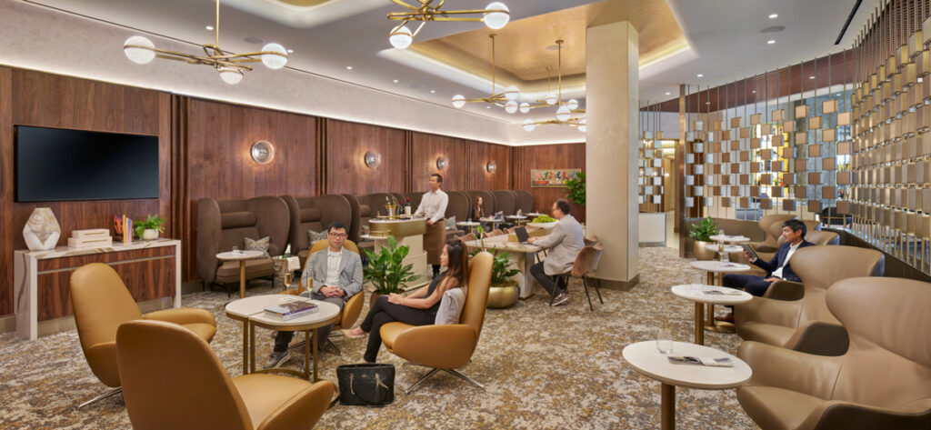 Interior view of Delta One Lounge at LAX Airport
