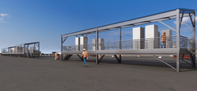 Rendering for charging infrastructure at the Gun Hill Bus Depot