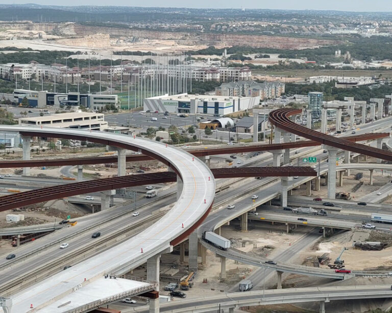 Loop 1604 flyover ramp under construction in San Antonio, TX.