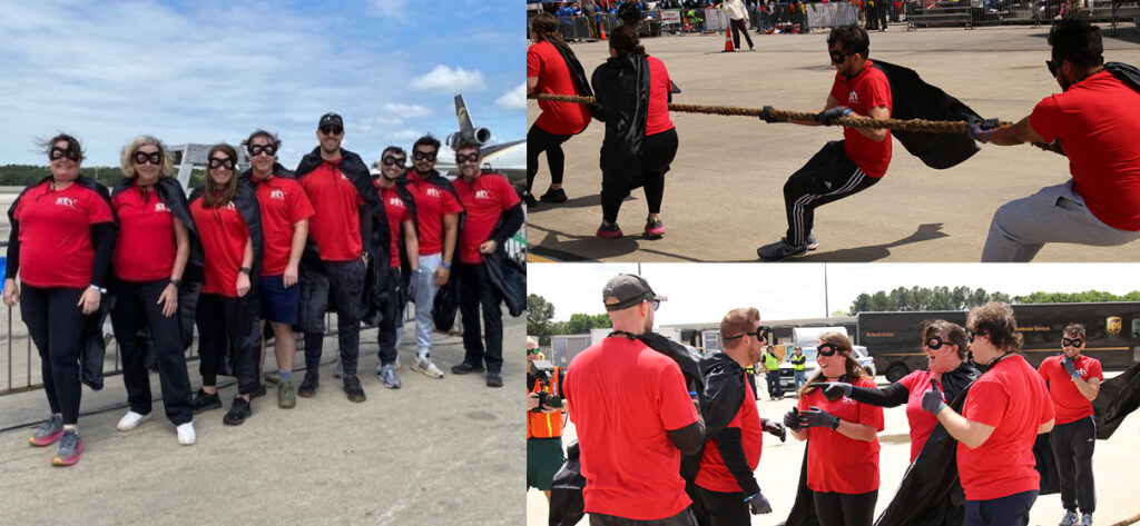 STV's team participating in the Special Olympics of North Carolina's Plane Pull fundraiser at Raleigh-Durham International Airport