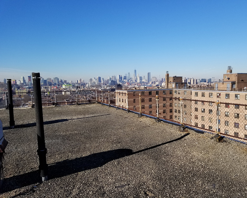 Samples of roof repairs made at NYCHA housing throughout New York City.