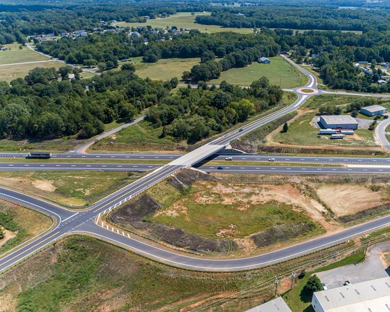 Aerial view of the S-75 Cherokee Road Bridge