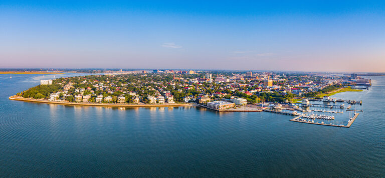 Aerial view of Charleston, South Carolina.