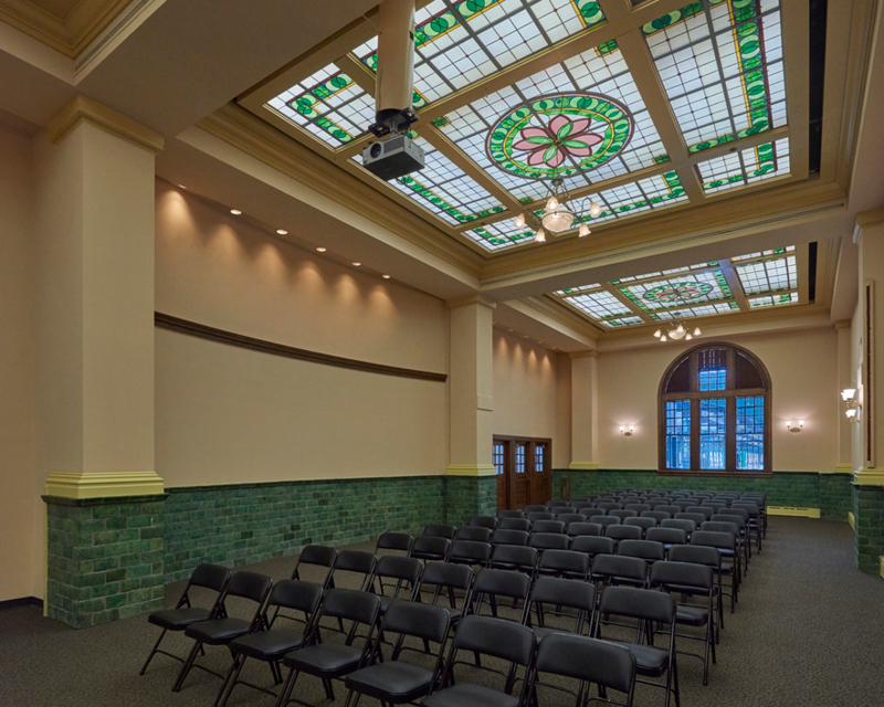 Interior views of the historic CRRNJ Terminal building following its restoration.