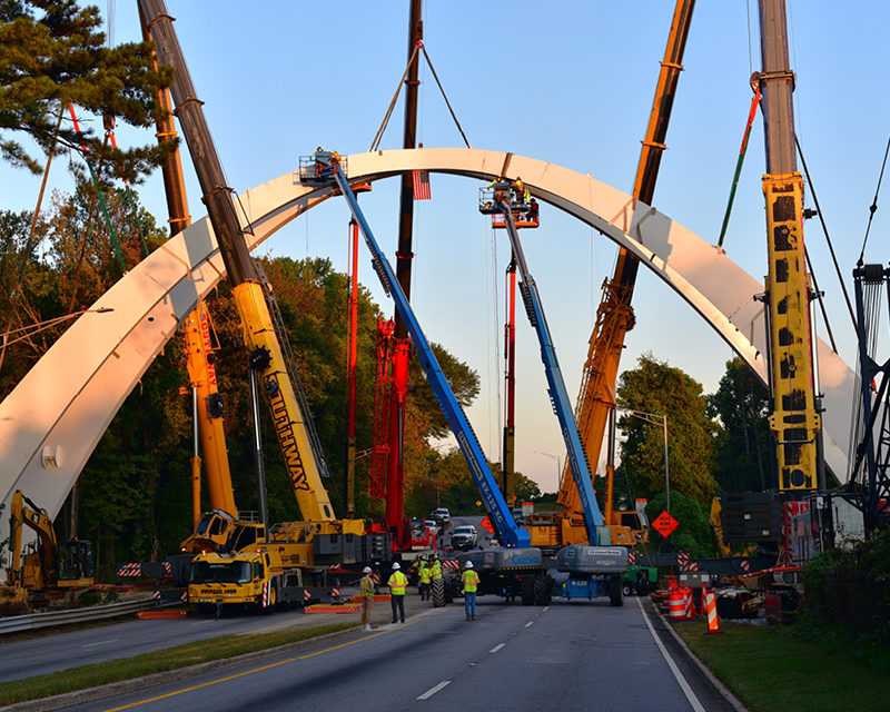 Construction of the Global Gateway Connector Bridge.