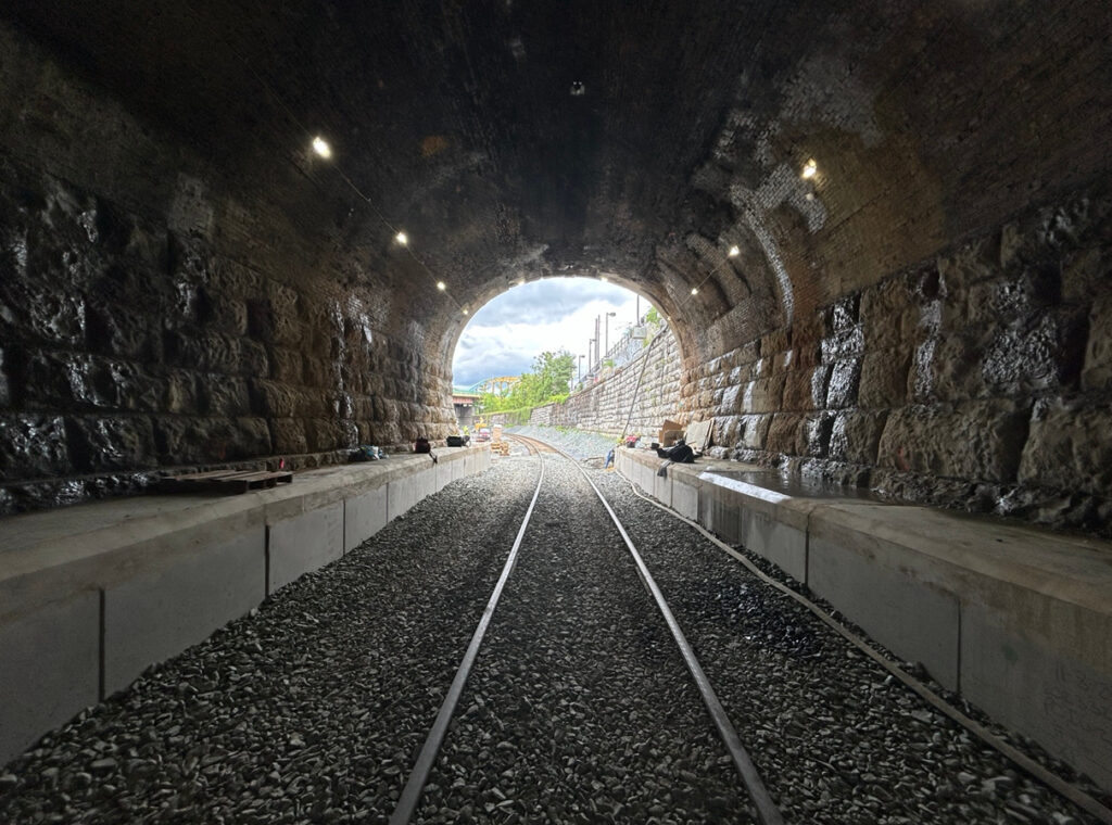 View from inside the Howard Street Tunnel looking out.