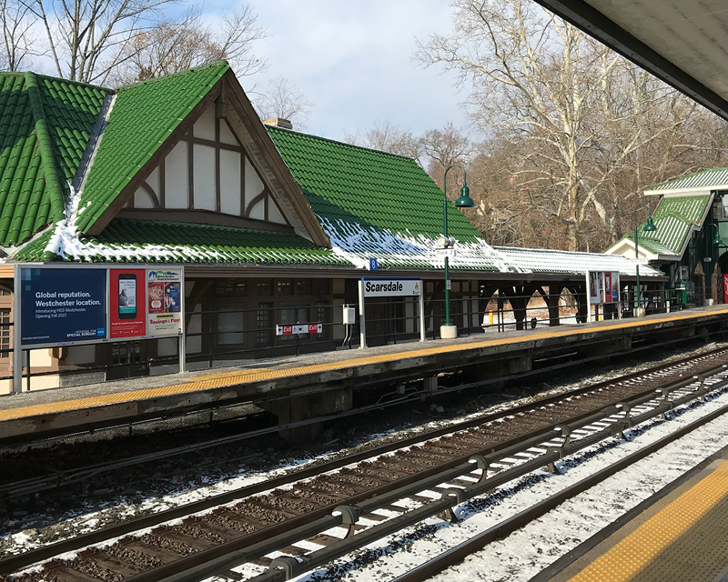 The platform at Metro-North Railroad's Scarsdale Station.