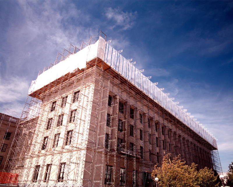 Exterior views of NJ State House Annex under construction.