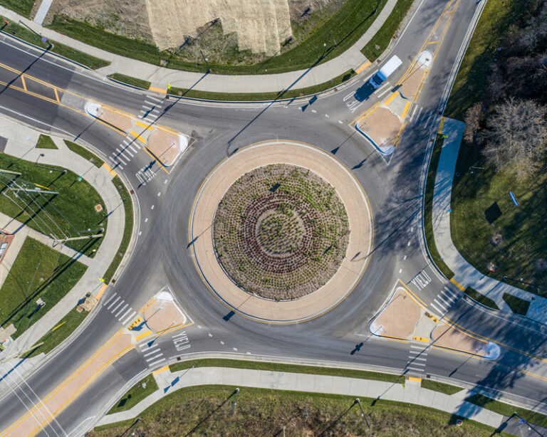 Aerial view of Audrey Boulevard Interchange in North Chicago and Waukegan, IL.