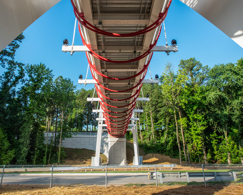 The underside of the Global Gateway Connector Bridge.